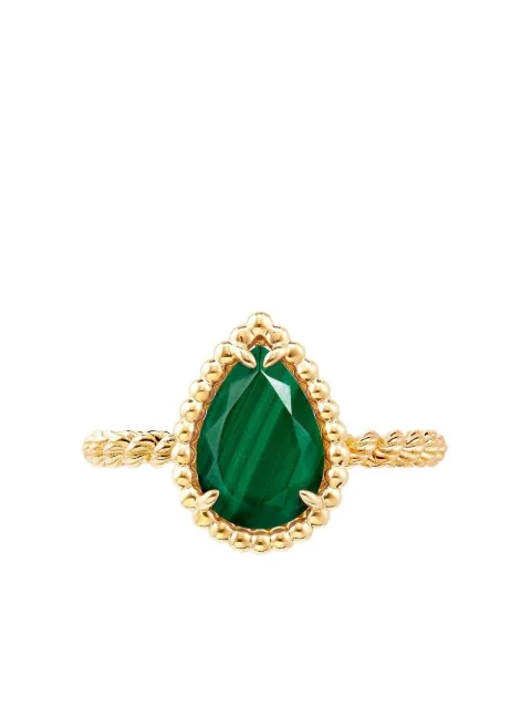 Boucheron 18kt yellow gold Serpent Bohème malachite S motif ring