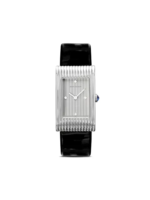 Boucheron ساعة ريفليكت متوسطة بسوار جلد