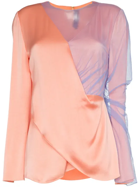 Sies Marjan bari asymmetric tulle top