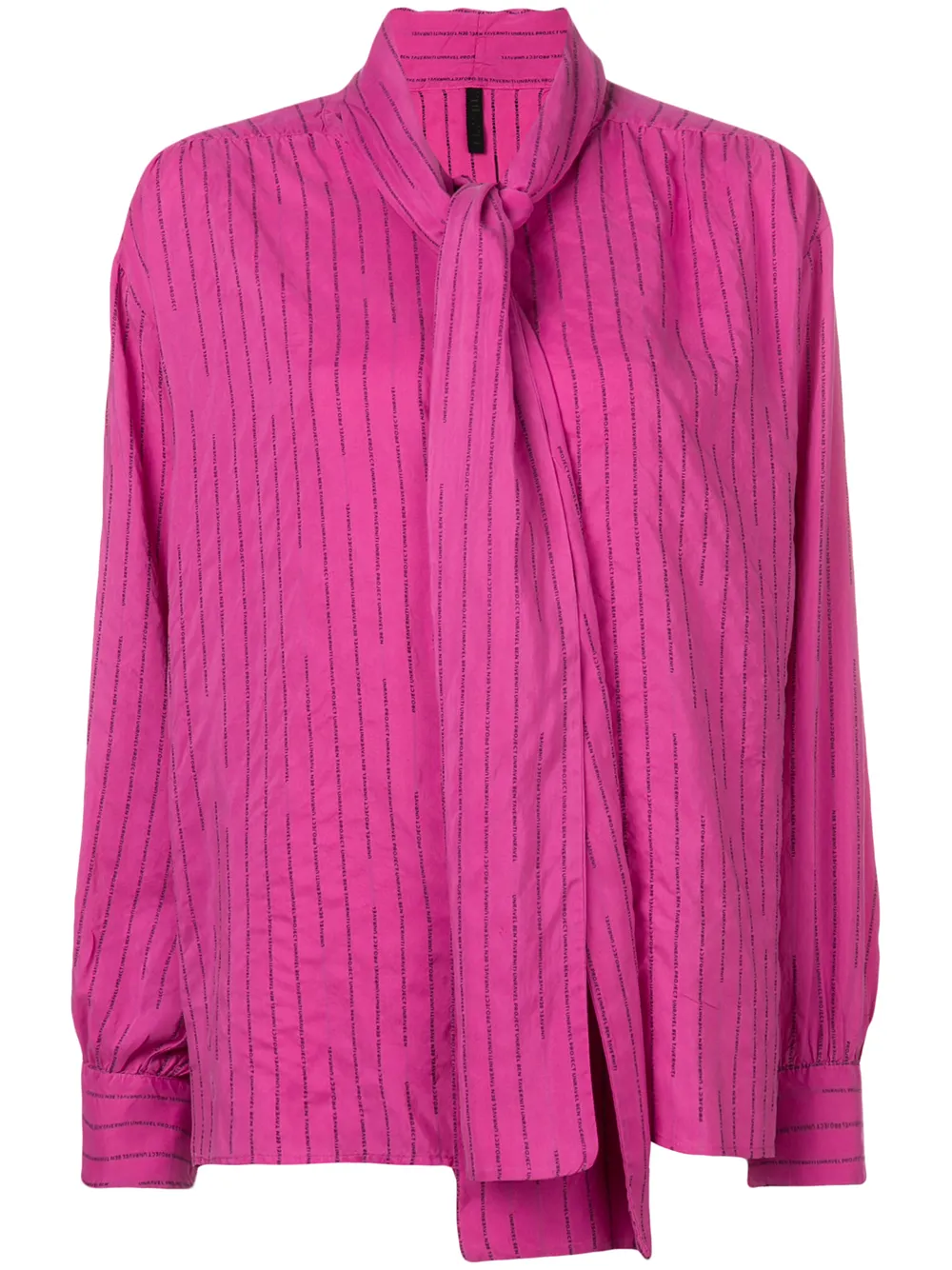 UNRAVEL PROJECT striped pussy bow blouse | Pink | Image 1