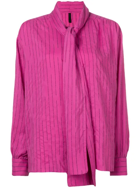 UNRAVEL PROJECT striped pussy bow blouse