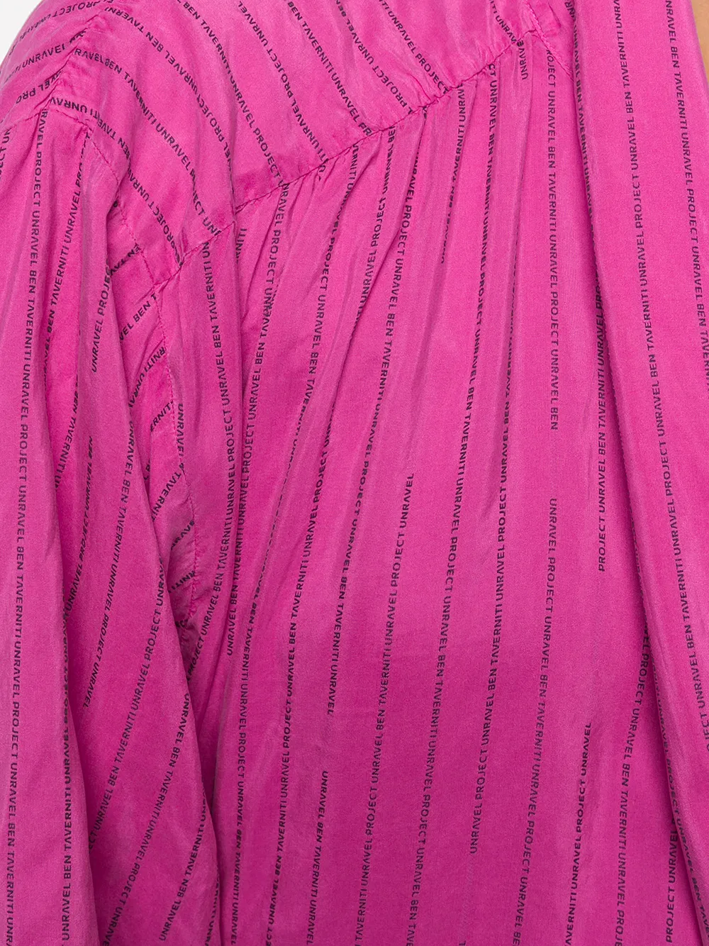UNRAVEL PROJECT gestreepte blouse met strikje Roze