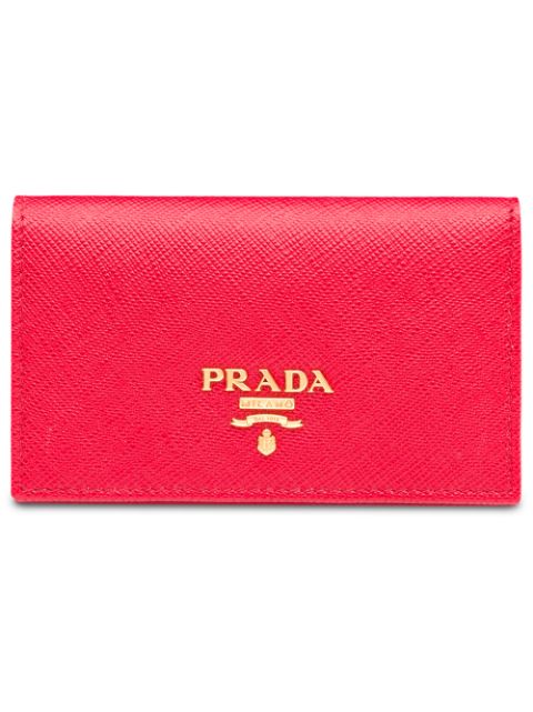 Prada tarjetero con logo en piel saffiano