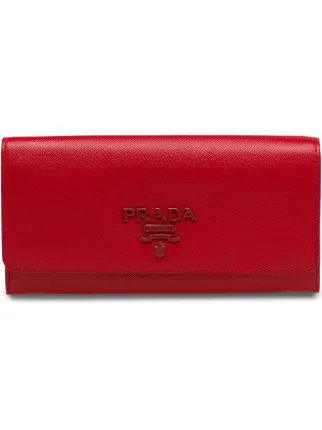prada saffiano wallet red