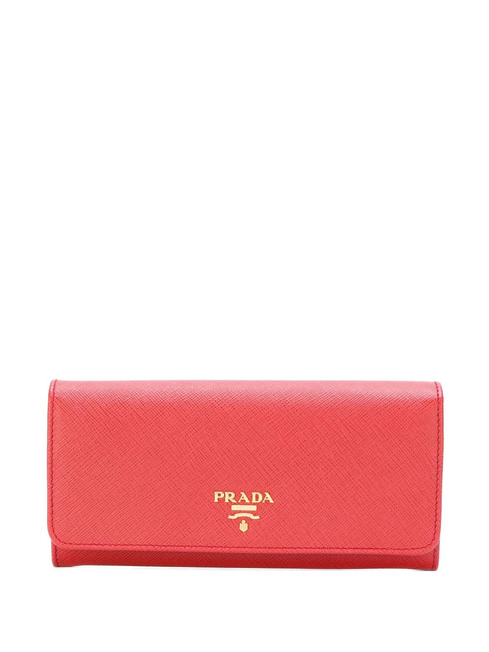 Prada ロゴ フラップ長財布 - レッド Prada ロゴ フラップ長財布 - レッド