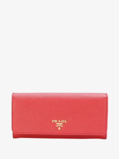 Prada logo-plaque continental wallet
