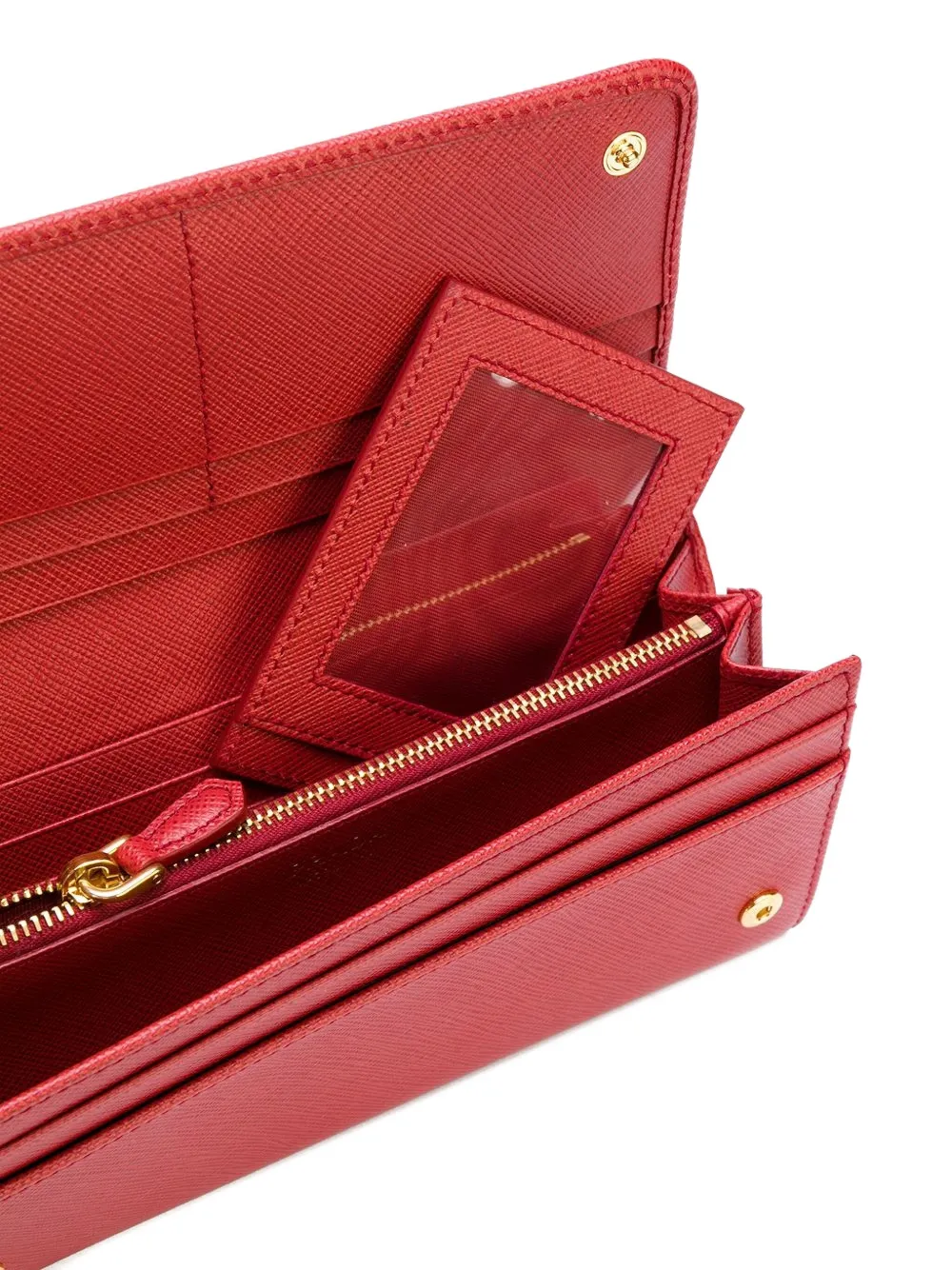 Prada logo-plaque Continental Wallet | Red | FARFETCH
