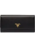 Prada logo-plaque folding wallet - Black