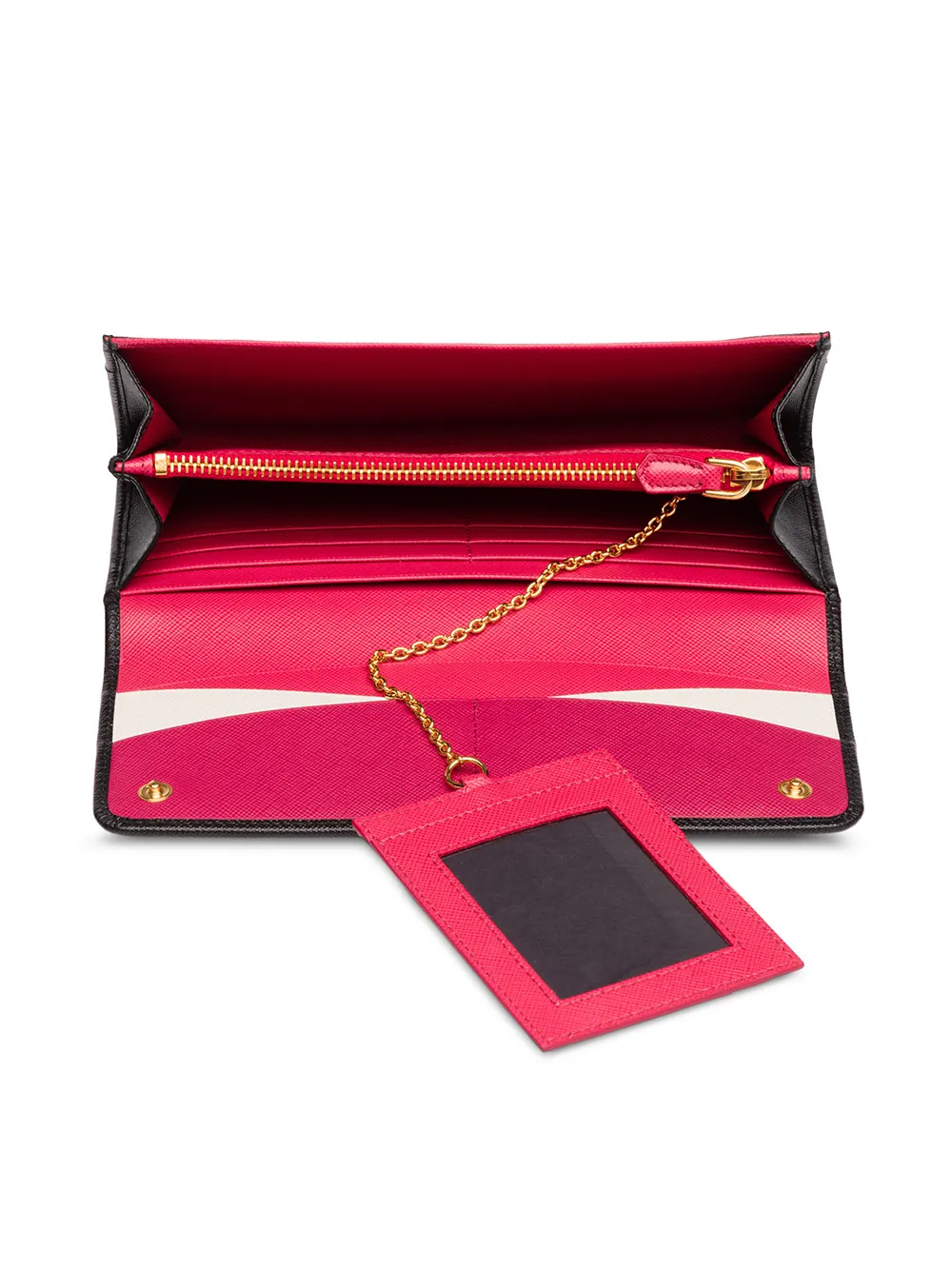 Prada Leren portemonnee Zwart