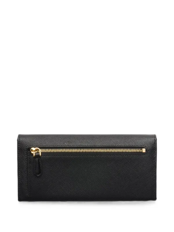 Prada サフィアーノレザー財布 L | ブラック | FARFETCH JP