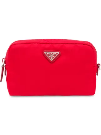 Prada logo plaque Cosmetic Pouch Farfetch