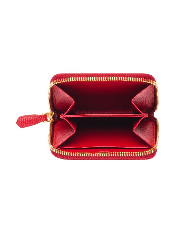 Red Farfetch Women Accessories Bags Wallets Logo-plaque zipped wallet 