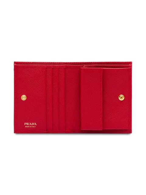 prada small wallet women's