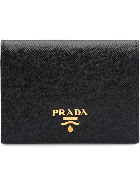 Prada logo-plaque folding wallet