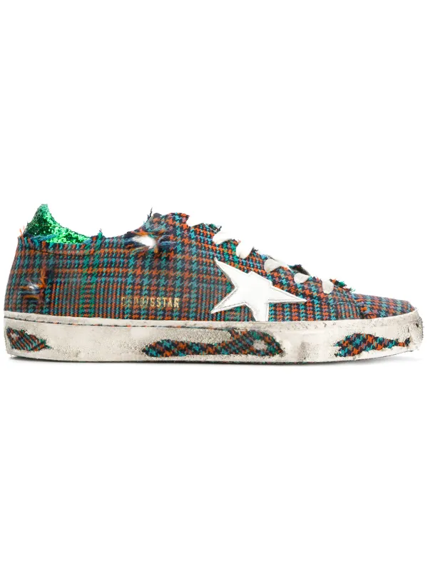 golden goose tartan sneakers