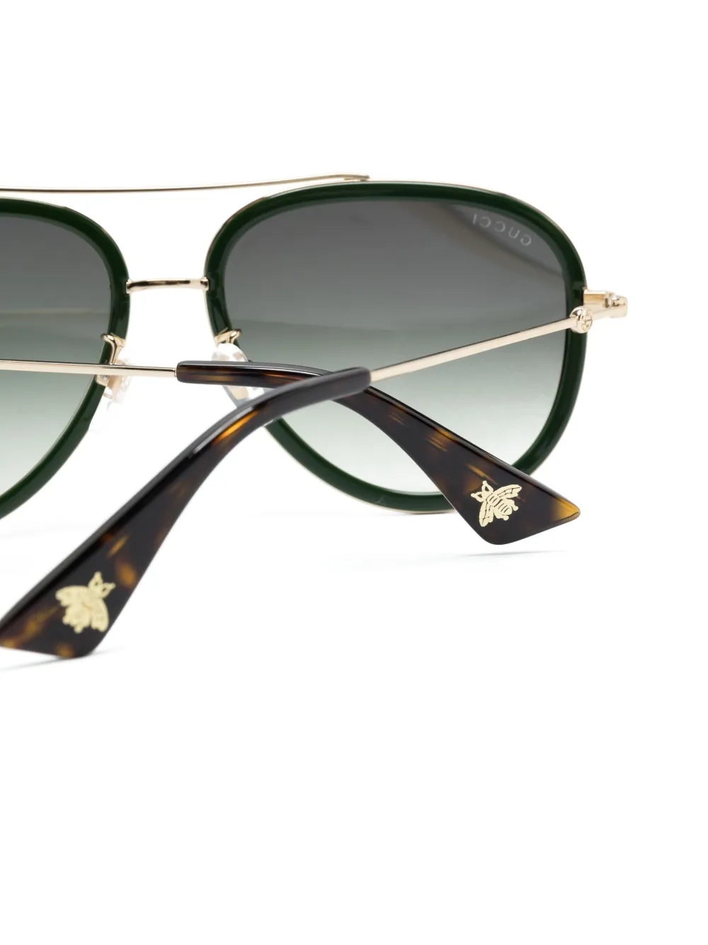 Gucci Eyewear Web detail pilot frame Sunglasses Green FARFETCH PL