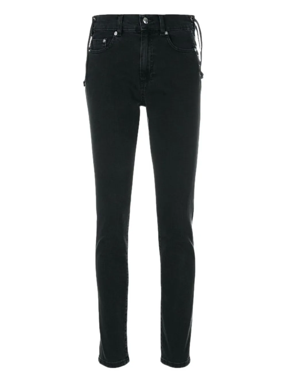 McQ Swallow slim fit Harvey jeans met kant Zwart
