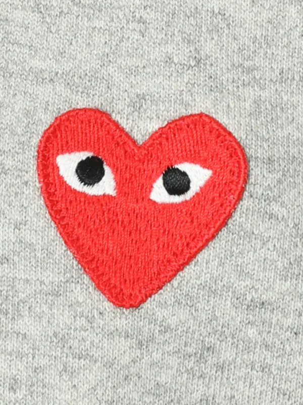 Comme Des Garcons Play 5 Heart print Cotton Sweatshirt Grey FARFETCH AE