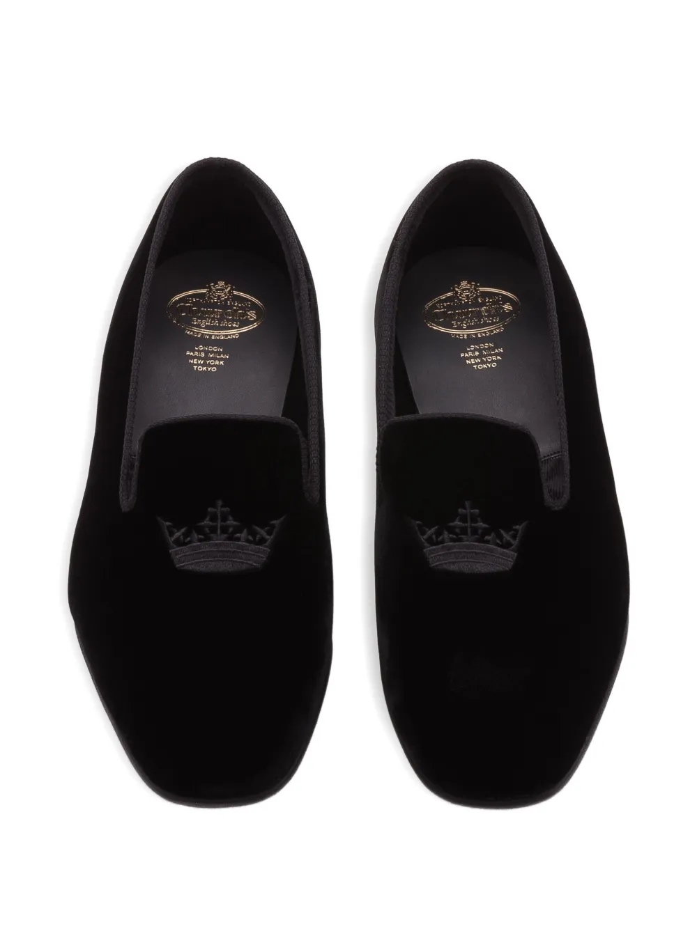 Church's loafers met geborduurde kroon Zwart