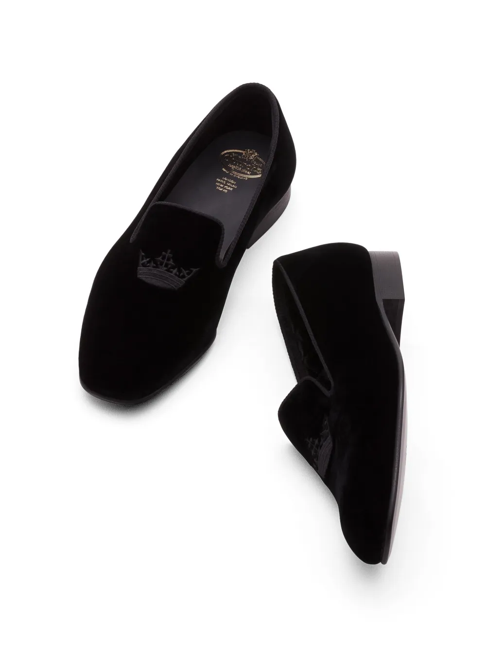 Church's loafers met geborduurde kroon Zwart
