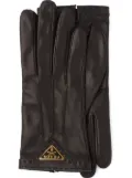 Prada logo-plaque slip-on gloves - Black