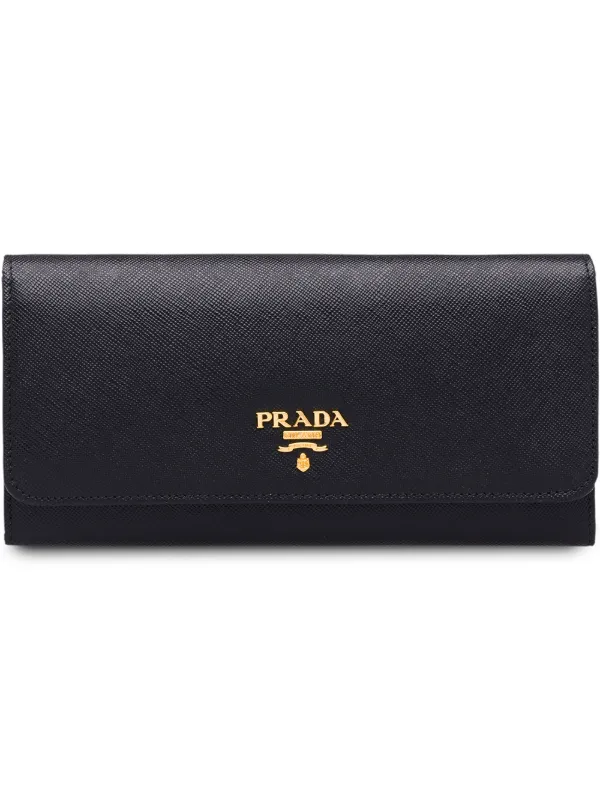 Prada logo-plaque Continental Wallet - Farfetch