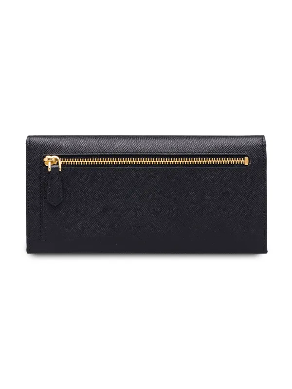 Prada Gold Metallic Leather Continental Wallet