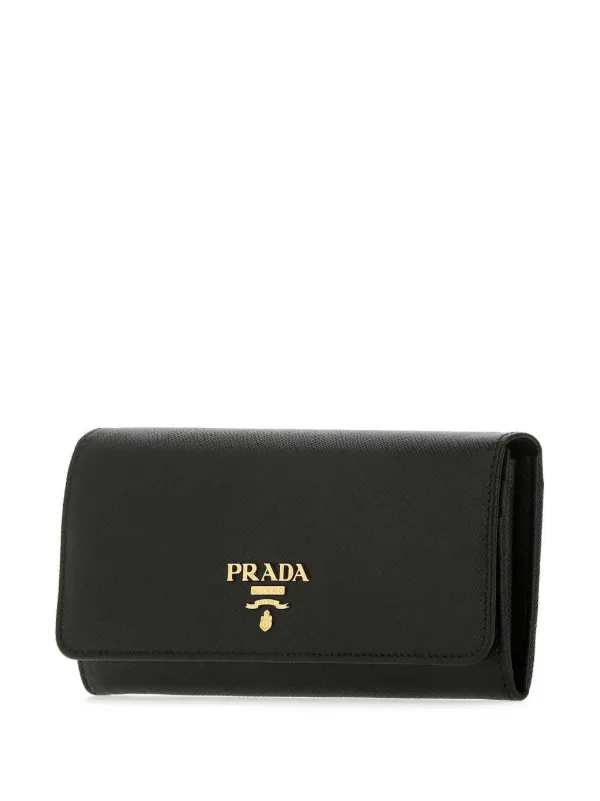 Prada Large Leather Wallet Black FARFETCH MY