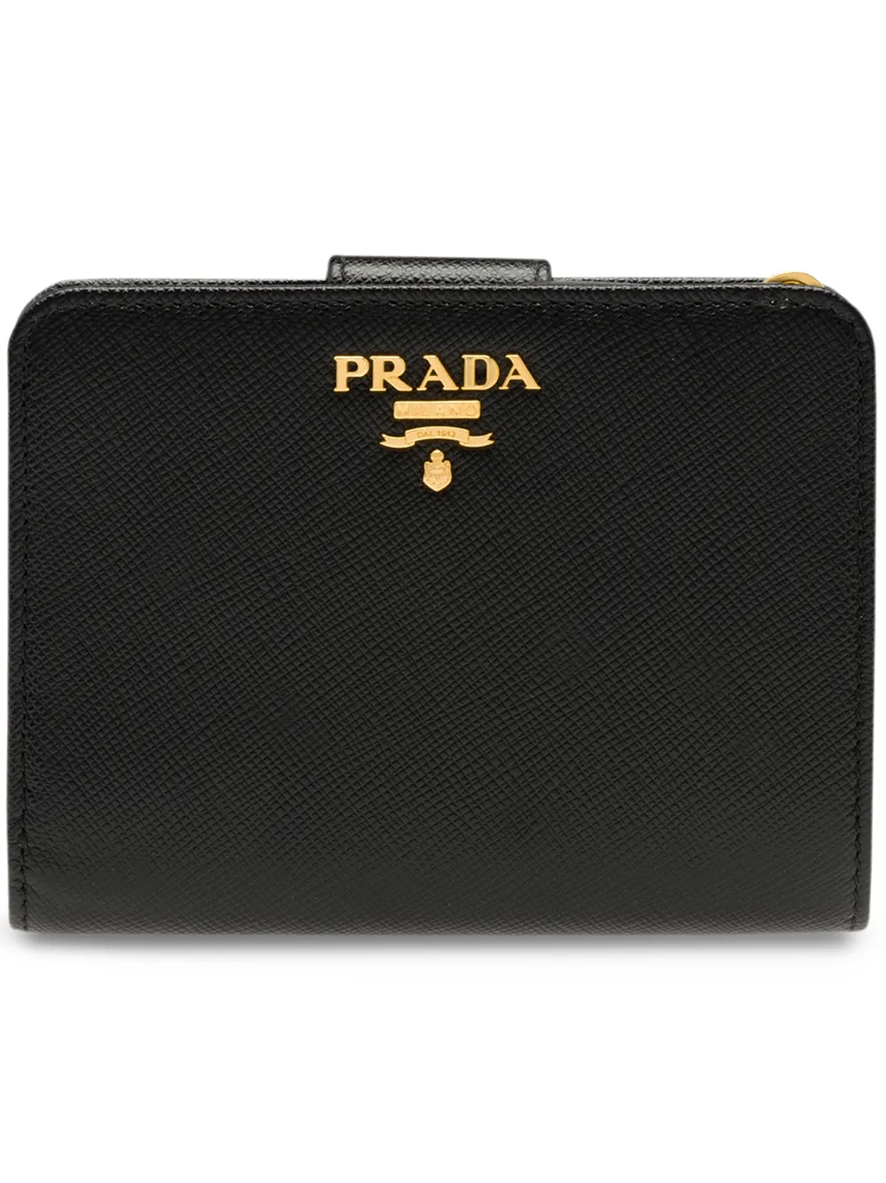 Shop Prada Logo Zipped Wallet In Black