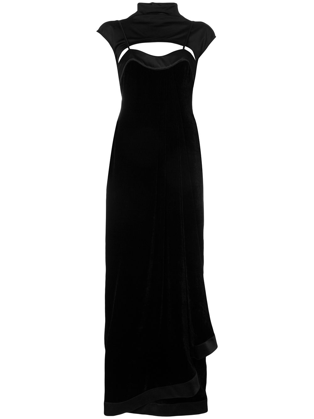 

UNRAVEL PROJECT layered velvet dress - Negro