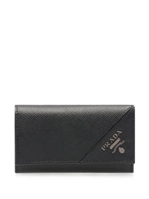 Prada logo keychain wallet