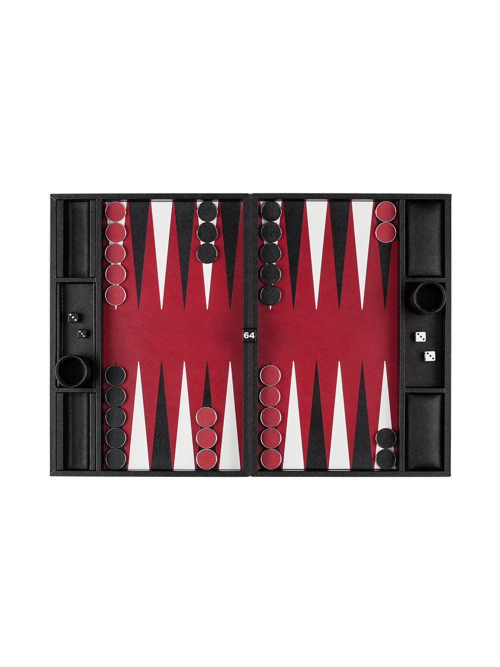 Prada Backgammon set van Saffiano leer - Zwart