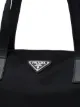 Prada logo plaque tote bag
