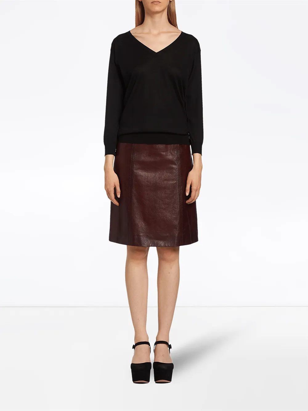 Prada trui met V-hals - Zwart
