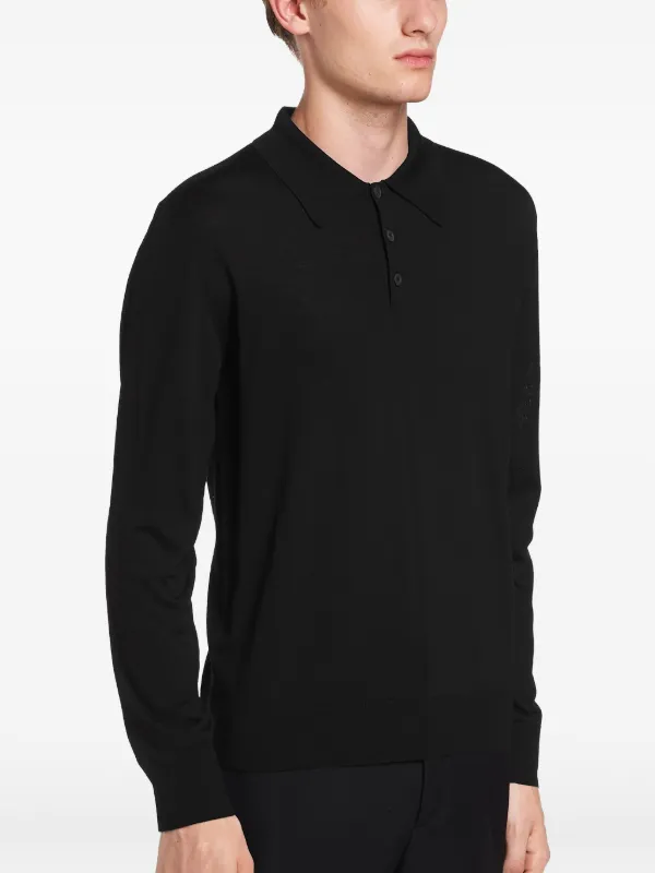 PRADA ブラック 長袖ポロシャツ Prada ポロ ニットトップス 通販 - FARFETCH