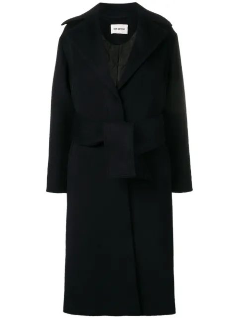 Self-Portrait belted coat