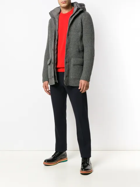 HERNO HERNO REMOVABLE INTERIOR KNITTED JACKET - GREY