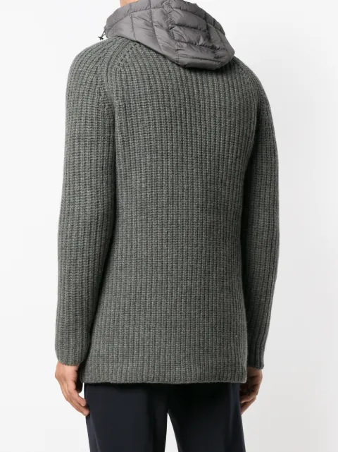 HERNO HERNO REMOVABLE INTERIOR KNITTED JACKET - GREY