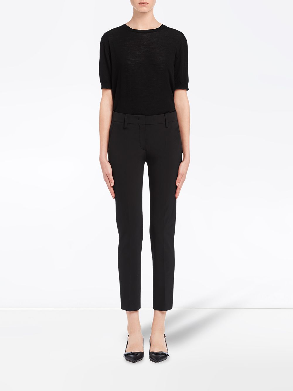 Shop Prada Low-rise Trousers In Black