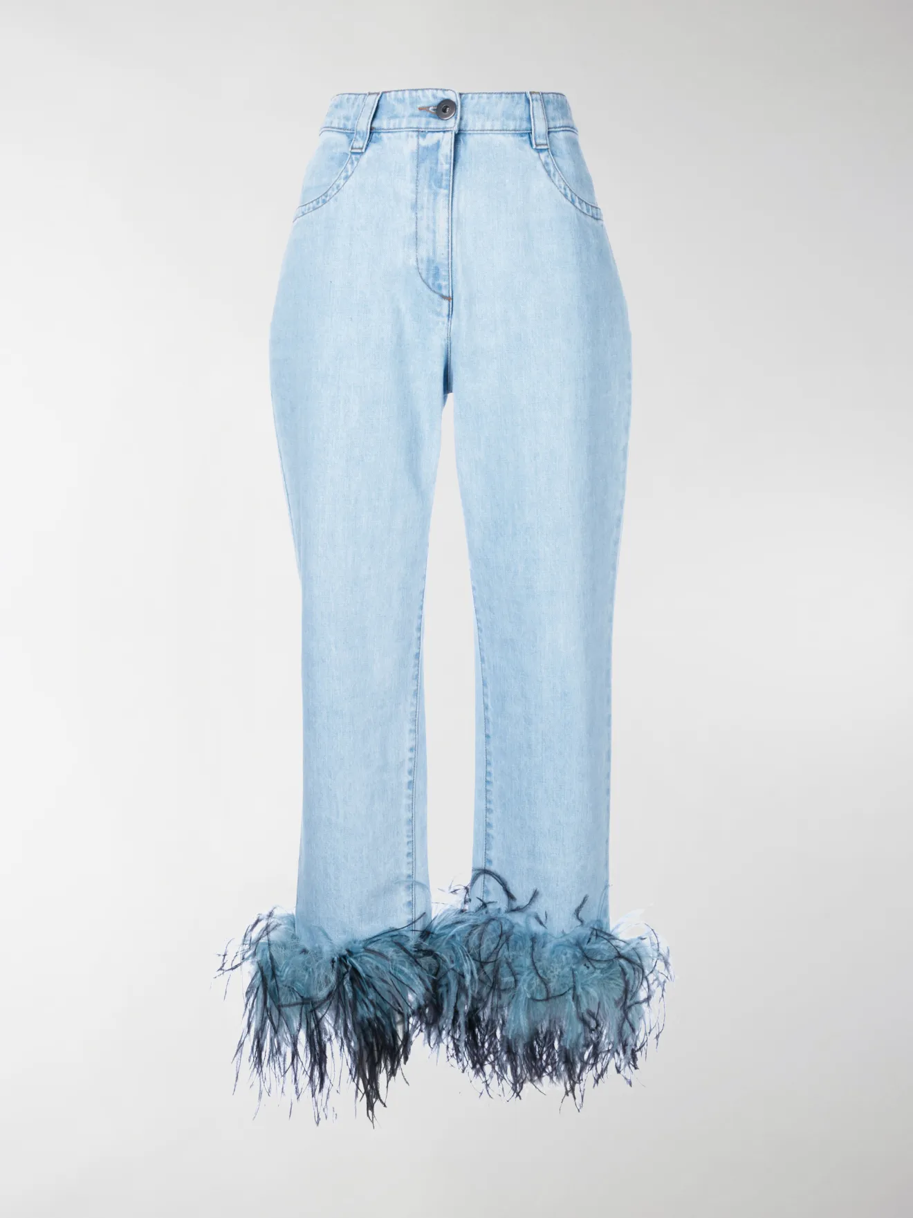 Prada Jeans con piume blu MODES
