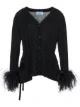 Prada feather-embellished belted cardigan