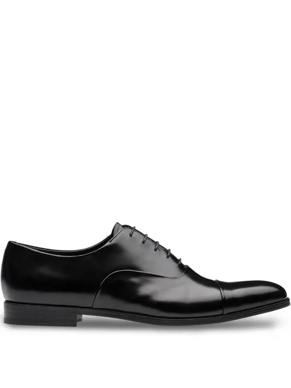 Prada Brushed Leather Oxford Shoes 