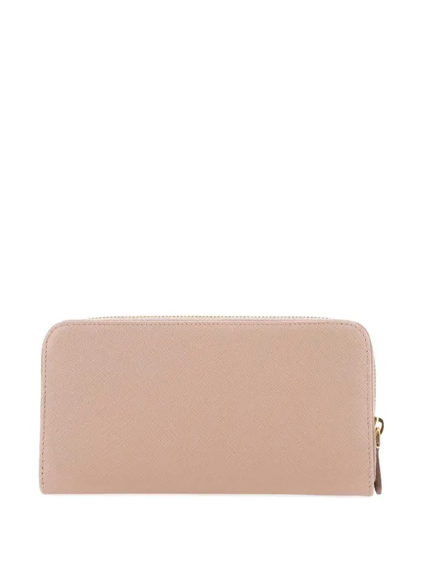 Prada Large Saffiano Leather Wallet | Pink | FARFETCH SG