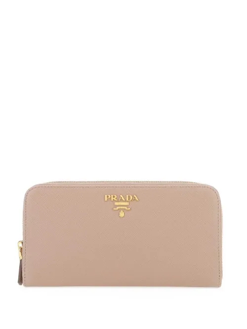 Prada logo plaque wallet - Rose - Prada - Modalova