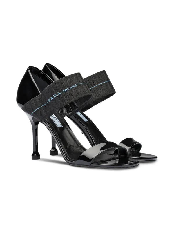 prada elasticated logo strap sandals
