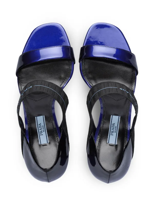 prada elasticated logo strap sandals