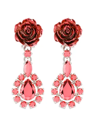 Prada Rose Drop Earrings Farfetch Prada Rose Drop Earrings