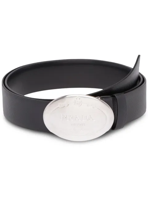 Prada logo plaque belt