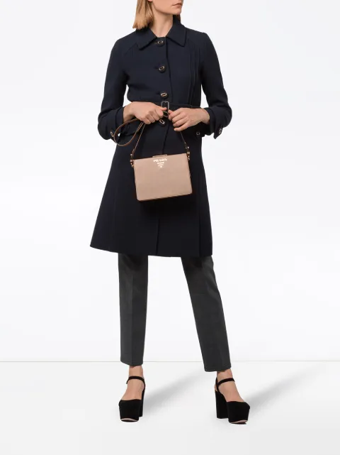 prada light frame leather bag