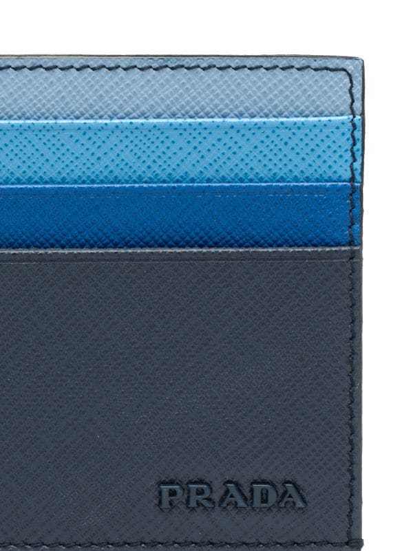 Prada Blue Saffiano Leather Badge Holder